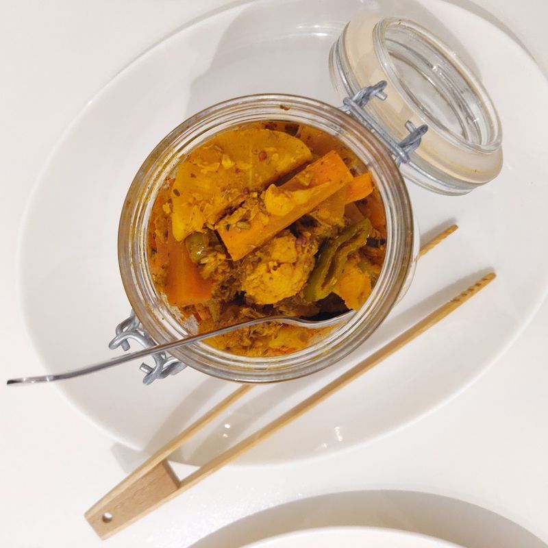 Installation view, direct-contact//feedback, pickle/achaar, 2019